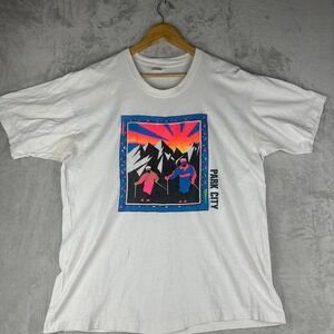 Vintage Park City Ski Graphic T Shirt Size XL Made in USA Single Stitch